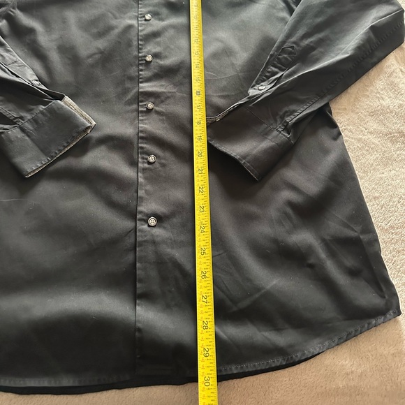 Karl Lagerfeld Black Dress Shirt Classic Formal - Picture 5 of 9